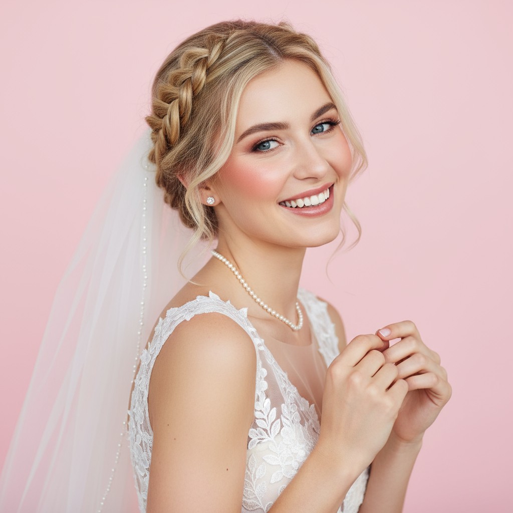 Wedding Updo With Veil Underneath Ideas